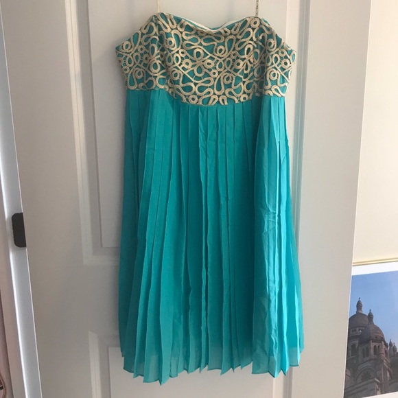 Lilly Pulitzer Jillie Goddess Cocktail Dress in Vivid Turquoise - Picture 1 of 1